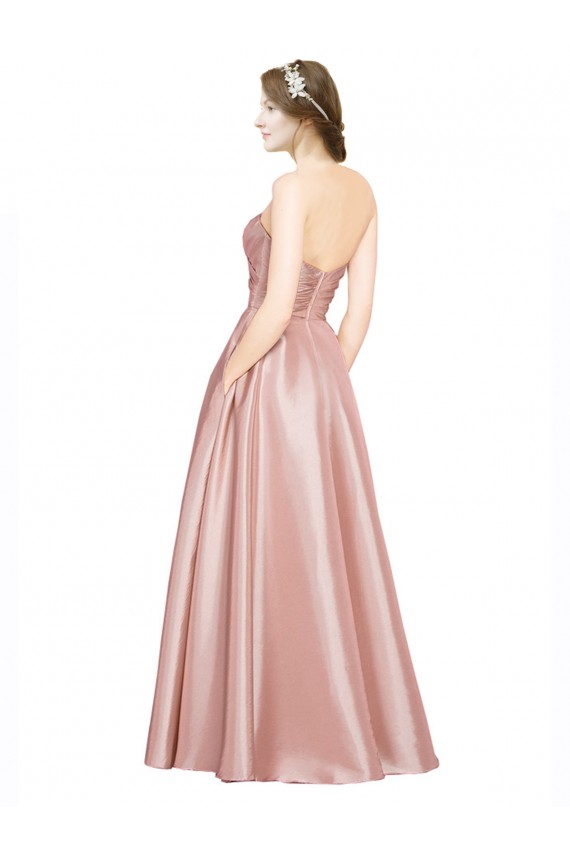 Stretch Satin Sweetheart Sleeveless Low Back Long Black Tie Evening Gown / Prom Dress / Bridesmaid Dress Kent