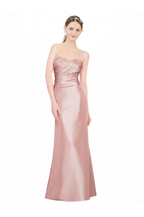 Stretch Satin Sweetheart Sleeveless Low Back Long Formal Evening Gown / Prom Dress / Bridesmaid Dress Kent
