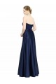 Stretch Satin Sweetheart Sleeveless Low Back Long Black Tie Evening Gown / Bridesmaid Dress Kent