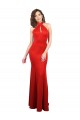 Stretch Satin Halter Neck Sleeveless Keyhole Back Long Formal Evening Gown / Prom Dress / Bridesmaid Dress Kent