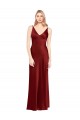 Stretch Satin Spaghetti Straps Sleeveless V-Back Long Formal Evening Gown / Prom Dress / Bridesmaid Dress Kent