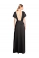 Stretch Satin V-Neck Cap Sleeves Open Back Long Bridesmaid Dress / Evening Dress Kent