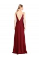 Stretch Satin V-Neck Sleeveless V-Back Long Black Tie Evening Gown / Prom Dress / Bridesmaid Dress Kent