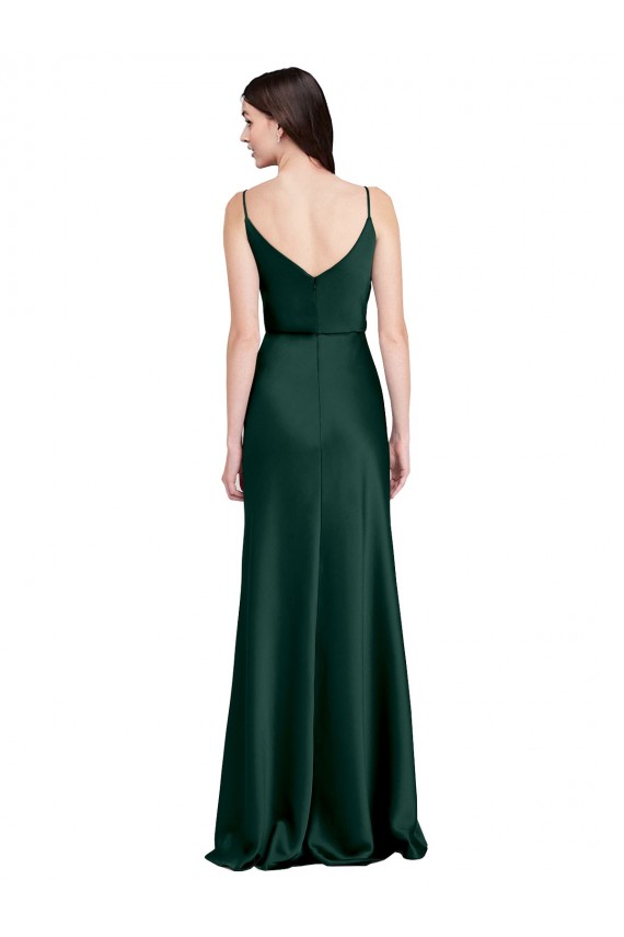 Stretch Satin Cowl Neck Sleeveless V-Back Long Black Tie Evening Gown / Prom Dress / Bridesmaid Dress Kent