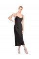 Stretch Satin Spaghetti Straps Sleeveless Low Back Midi Length Formal Evening Gown / Prom Dress / Bridesmaid Dress Kent