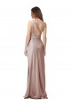 Stretch Satin One Shoulder Sleeveless Open Back Dusty Pink Long Formal Evening Gown / Prom Dress / Bridesmaid Dress Kent