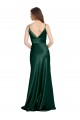 Stretch Satin Spaghetti Straps Sleeveless V-Back Hunter Long Formal Evening Gown / Prom Dress / Bridesmaid Dress Kent