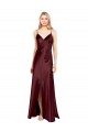 Stretch Satin Spaghetti Straps Sleeveless Long Bridesmaid Dress / Evening Dress Kent