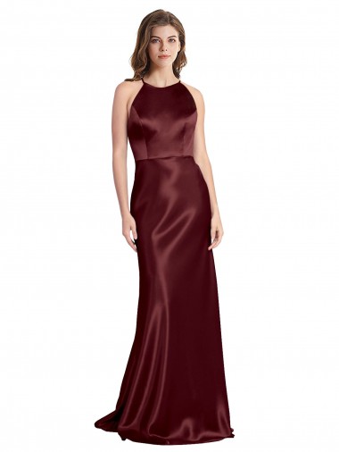 Stretch Satin Spaghetti Straps Sleeveless Long Formal Evening Gown / Prom Dress / Bridesmaid Dress Kent