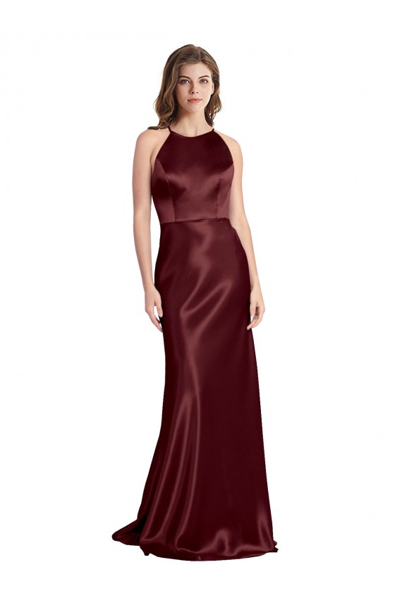Stretch Satin Spaghetti Straps Sleeveless Long Formal Evening Gown / Prom Dress / Bridesmaid Dress Kent