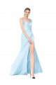 Stretch Satin High Neck Sleeveless Long Formal Evening Gown / Prom Dress / Bridesmaid Dress Kent