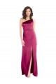 Stretch Satin One Shoulder Sleeveless Open Back Long Formal Evening Gown / Prom Dress / Bridesmaid Dress Kent