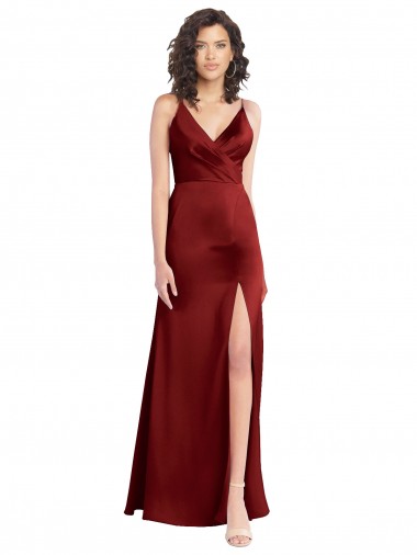 Stretch Satin V-Neck Sleeveless V-Back Long Formal Dress / Bridesmaid Dress Kent