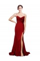 Stretch Satin Spaghetti Straps Sleeveless Open Back Sweep Train Black Tie Evening Gown / Prom Dress / Bridesmaid Dress Kent