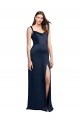 Stretch Satin Cowl Neck Sleeveless Low Back Dark Navy Long Formal Evening Gown / Prom Dress / Bridesmaid Dress Kent