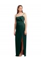 Stretch Satin Spaghetti Straps Sleeveless Low Back Hunter Long Formal Evening Gown / Prom Dress / Bridesmaid Dress Kent