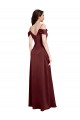 Stretch Satin Off the Shoulder Sleeveless Long Formal Dress / Bridesmaid Dress Kent