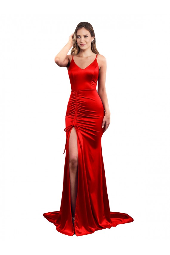Stretch Satin Sweetheart Sleeveless Low Back Long Evening Dress / Bridesmaid Dress Kent