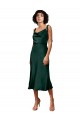 Stretch Satin Cowl Neck Sleeveless Midi Length Black Tie Evening Gown / Prom Dress / Bridesmaid Dress Kent