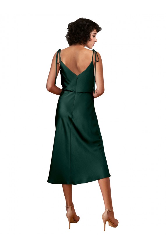 Stretch Satin Cowl Neck Sleeveless Midi Length Black Tie Evening Gown / Prom Dress / Bridesmaid Dress Kent