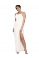 Stretch Satin Halter Neck Sleeveless Low Back Ivory Long Formal Evening Gown / Prom Dress / Bridesmaid Dress Kent