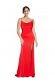 Stretch Satin Cowl Neck Sleeveless Low Back Red Long Formal Evening Gown / Prom Dress / Bridesmaid Dress Kent