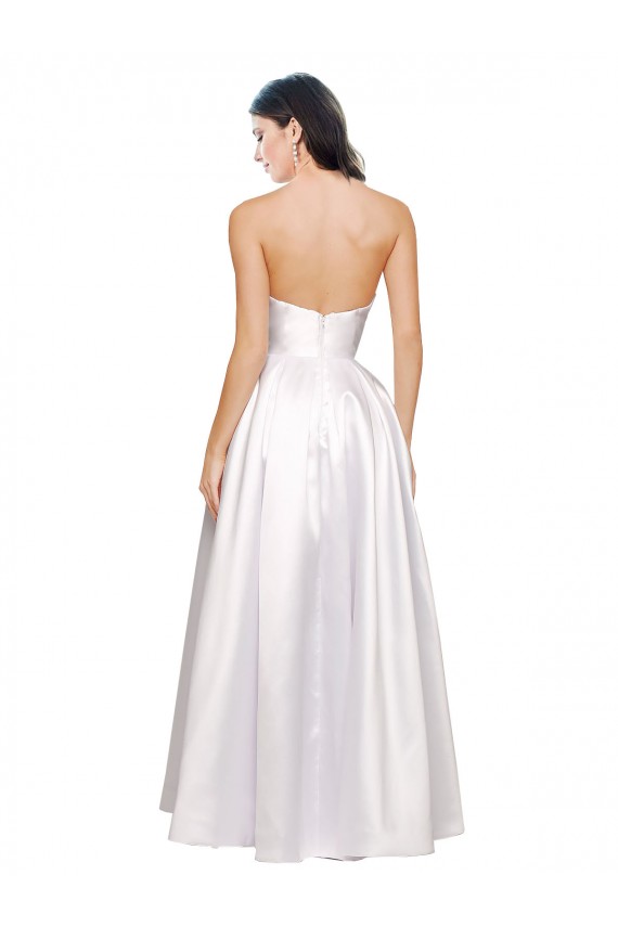Stretch Satin Strapless Sleeveless Low Back Long Formal Evening Gown / Prom Dress / Bridesmaid Dress Kent