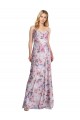 Stretch Satin & Floral Cowl Neck Sleeveless Long Formal Evening Gown / Bridesmaid Dress Kent