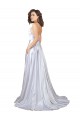 Stretch Satin Spaghetti Straps Sleeveless Long Beach Wedding Dress Kent
