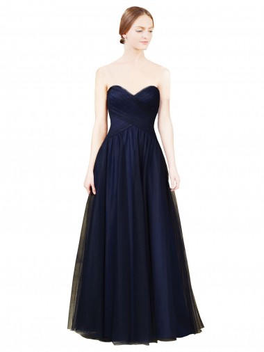 Tulle Sweetheart Sleeveless Long Bridesmaid Evening Dress Kent
