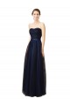 Tulle Sweetheart Sleeveless Dark Navy Long Bridesmaid Gown Kent