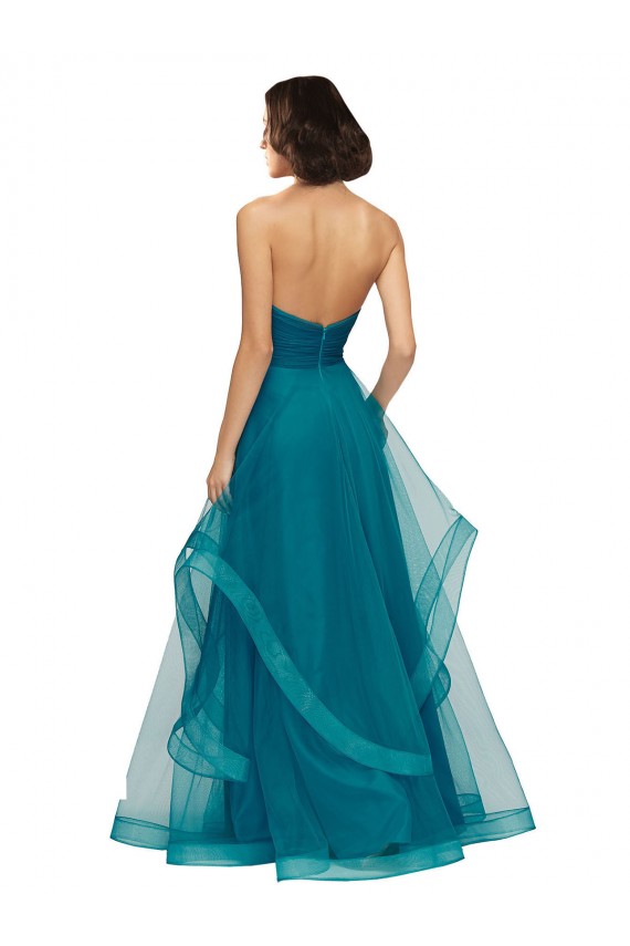 Tulle Strapless Sleeveless Long Bridesmaid Dress Kent