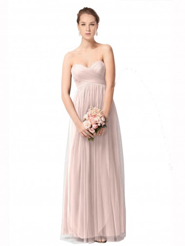 Tulle Sweetheart Cap Sleeves Long Bridesmaid Dress Kent
