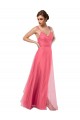 Tulle Spaghetti Straps Sleeveless V-Back Long Bridesmaid Dress Kent