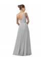 Tulle One Shoulder Sleeveless Long Bridesmaid Gown Kent