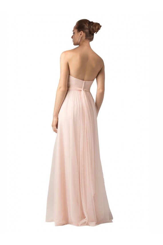 Tulle Sweetheart Sleeveless Nude Long Bridesmaid Dress / Evening Dress Kent