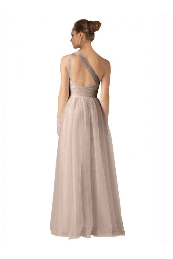 Tulle Spaghetti Straps Sleeveless Keyhole Back Long Formal Dress / Bridesmaid Dress Kent
