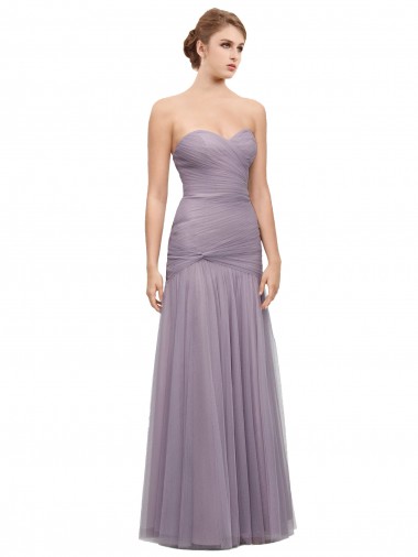 Tulle Sweetheart Sleeveless Heather Long Bridesmaid Dress Kent