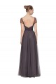 Tulle Sweetheart Cap Sleeves Pewter Long Bridesmaid Dress Kent