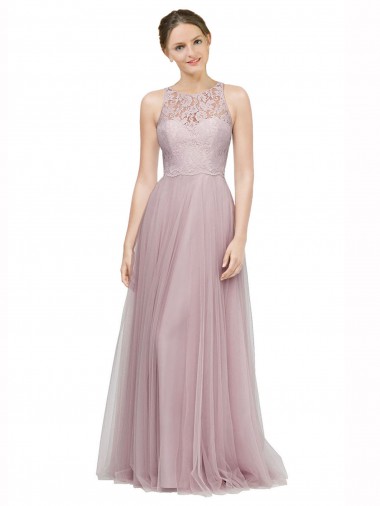 Tulle & Lace Sweetheart Sleeveless Long Bridesmaid Dress Kent