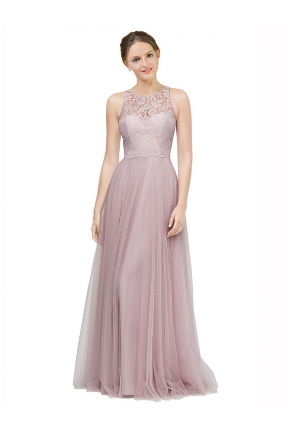 Tulle & Lace Sweetheart Sleeveless Long Bridesmaid Dress Kent