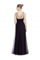 Tulle Spaghetti Straps Sleeveless Long Bridesmaid Gown Kent