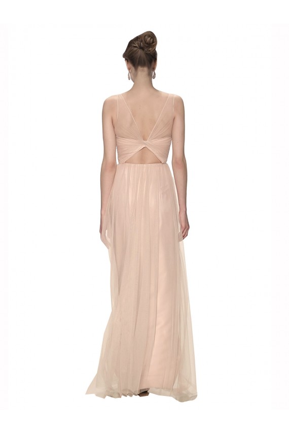 Tulle Illusion Neck Sleeveless Long Bridesmaid Dress Kent