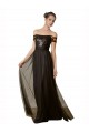 Tulle & Sequin Off the Shoulder Sleeveless Long Bridesmaid Dress Kent