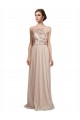 Tulle Halter Neck Sleeveless Nude Long Bridesmaid Dress Kent