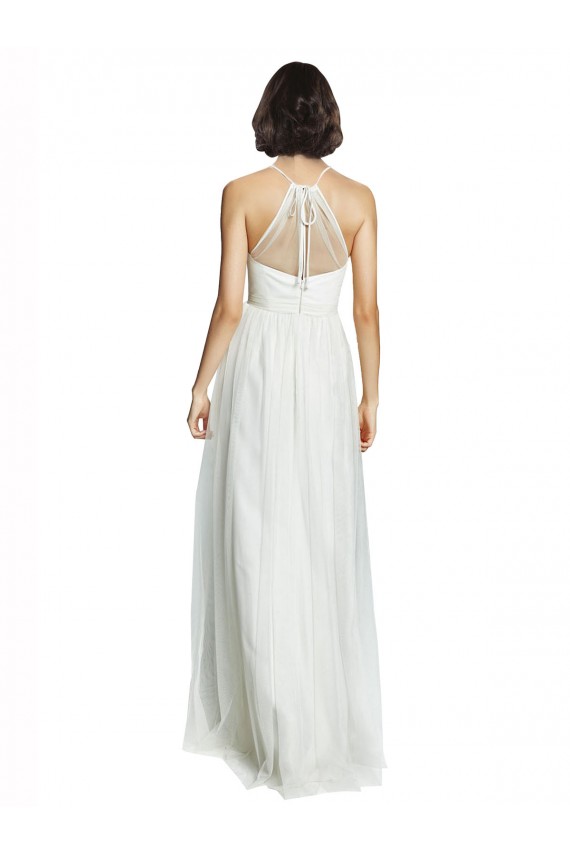 Tulle Halter Neck Sleeveless Long Bridesmaid Dress Kent