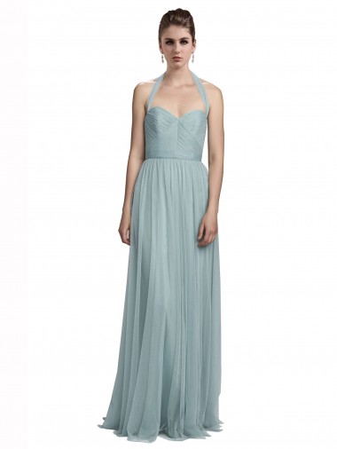 Tulle Halter Neck Sleeveless Long Bridal Party Dress / Evening Dress Kent