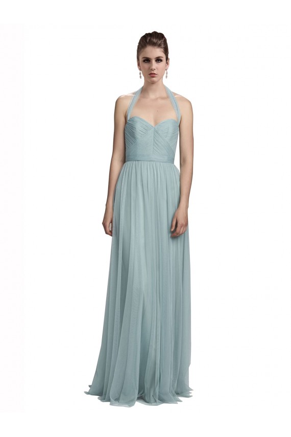 Tulle Halter Neck Sleeveless Long Bridal Party Dress / Evening Dress Kent