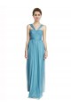 Tulle Spaghetti Straps Sleeveless Long Bridesmaid Dress Kent