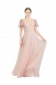 Tulle V-Neck Flutter Sleeves Long Formal Dress / Bridesmaid Dress Kent
